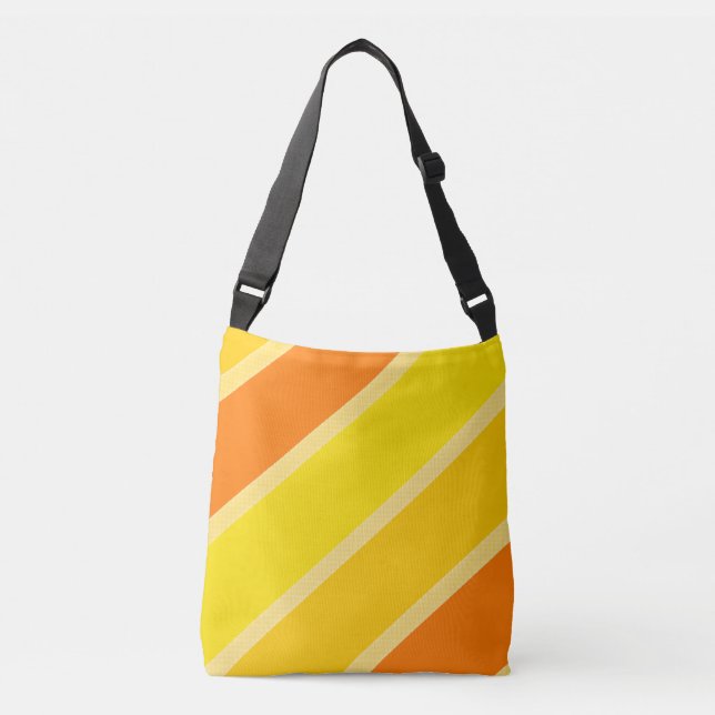 Bolso Cruzado Diseño radiante en tonos Naranja amarillo vibrante (Anverso)