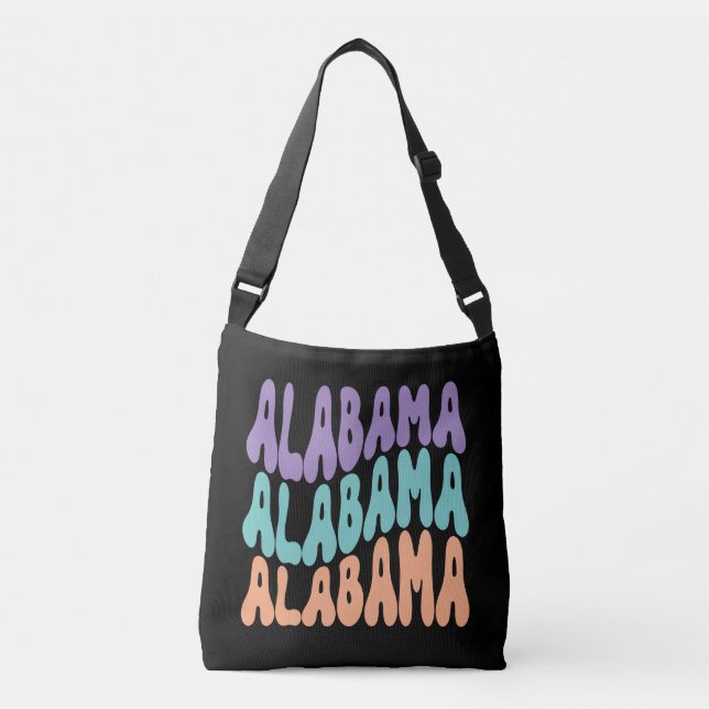 Bolso Cruzado Diseño retro del estado de Alabama Estados Unidos  (Anverso)
