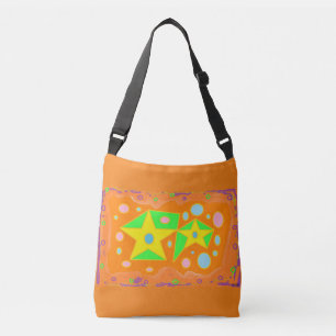 Bolso Cruzado Diseño verde y amarillo naranja quemado brillante