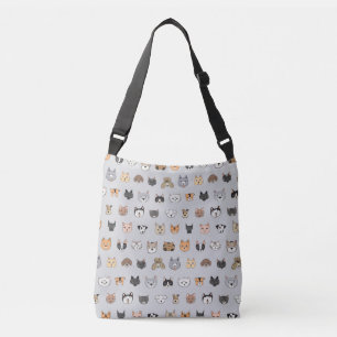 Bolso Cruzado Diversión animal: perros gatos mezcla de doodle