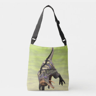 Bolso Cruzado Divertido Arte Prehistórico de Aucasaurus Rugiendo