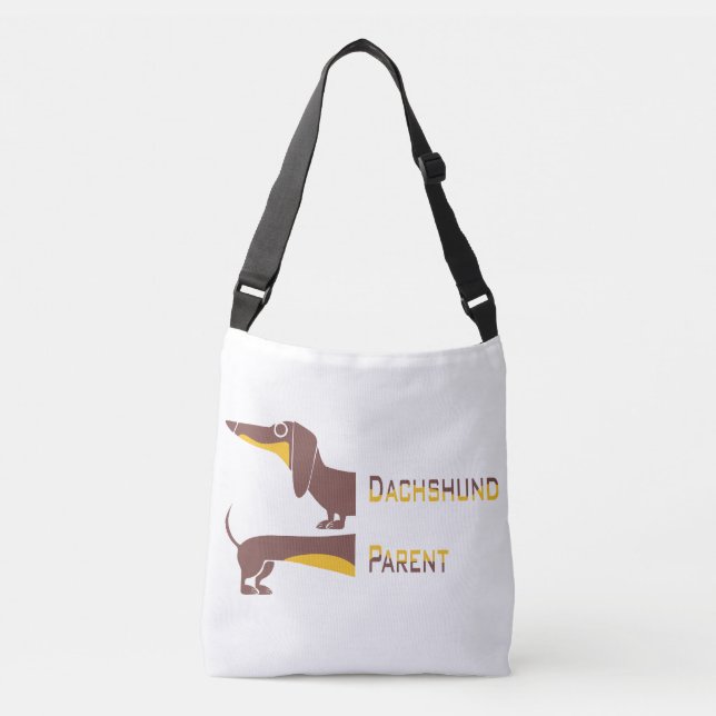 Bolso Cruzado Divertido dachshund lindo para padres de perros la (Anverso)
