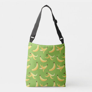 Bolso Cruzado Divertido patrón de plátano amarillo retro editabl