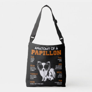Bolso Cruzado Dog Lovers   Anatomía De Un Perro Papillón
