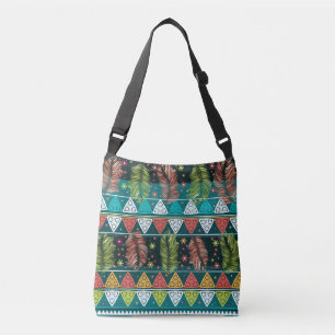 Bolso Cruzado Doodle Étnico Floral: Vintage suave.