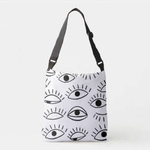 Bolso Cruzado Doodle eye, patrón creativo sin costuras.