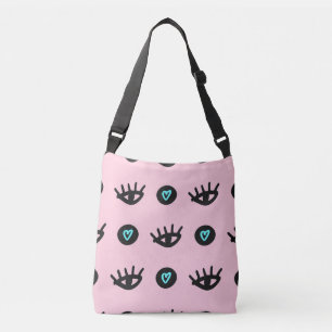 Bolso Cruzado Doodle Girly: Los Ojos Corazón Sin Pena.