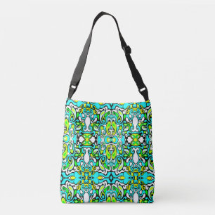 Bolso Cruzado doodle retro swirl estilo vintage de los años 60