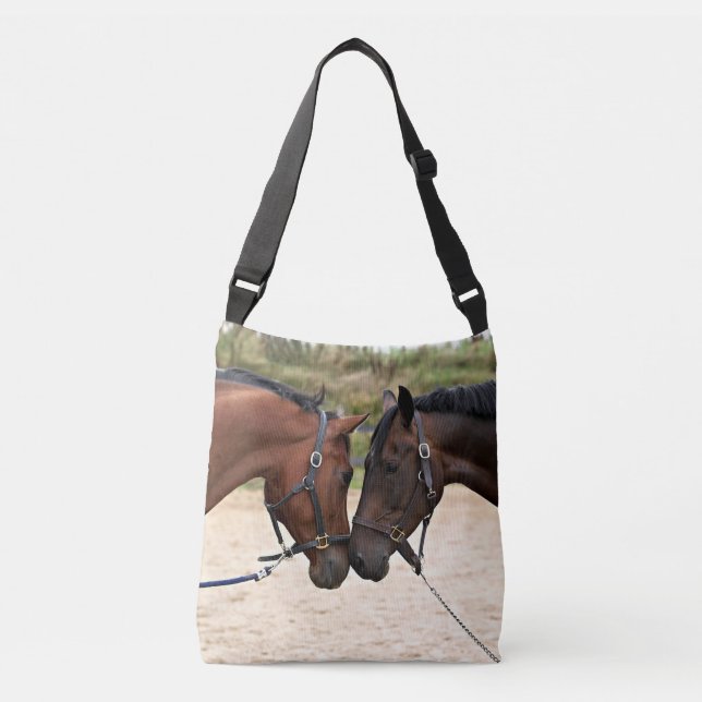 Bolso Cruzado Dos caballos tocándose las narices (Anverso)