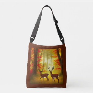 Bolso Cruzado Dos ciervos en un bosque otoñal / Woods
