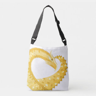 Bolso Cruzado Dragón amarillo del corazón en blanco