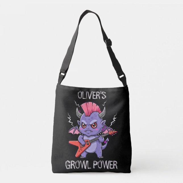 Bolso Cruzado Dragón Bebé Mecedor - Poder Rugido (Reverso)