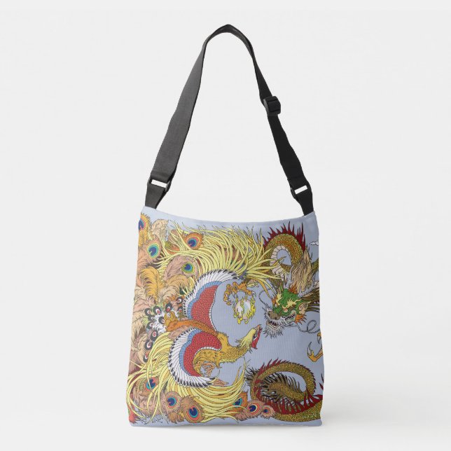 Bolso Cruzado Dragón chino, un fénix dorado (Anverso)