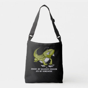 Bolso Cruzado Dragón con barba comió mi casa estudiante Lizard