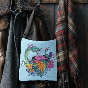 Bolso Cruzado Dragón de agua chino Koi Fish