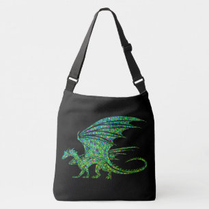 Bolso Cruzado Dragón del Mosaico Verde Increíble 
