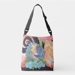 Bolso Cruzado Dragón Rosa azul Pastel 