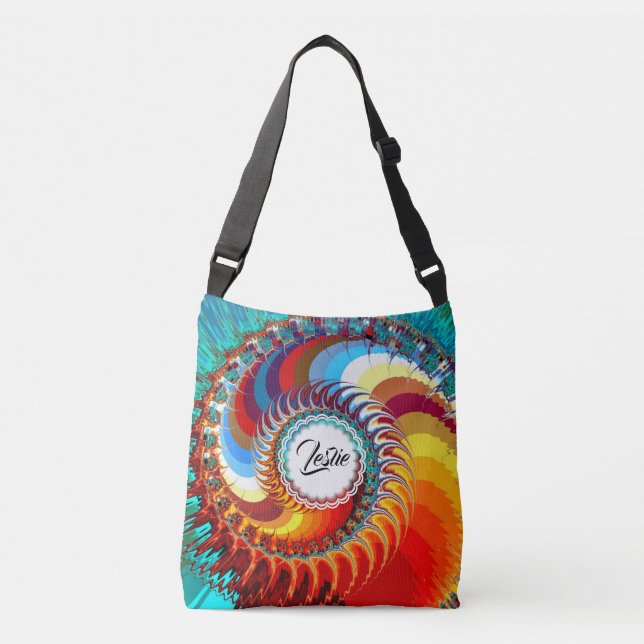 Bolso Cruzado Dragon Spiral Añadir tu texto (Anverso)