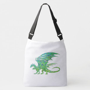 Bolso Cruzado Dragón Verde Mosaico Increíble