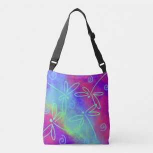Bolso Cruzado Dragonflies abstracto arte