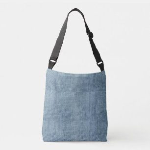 Bolso Cruzado Dril de algodón azul Jean todo encima - imprima l