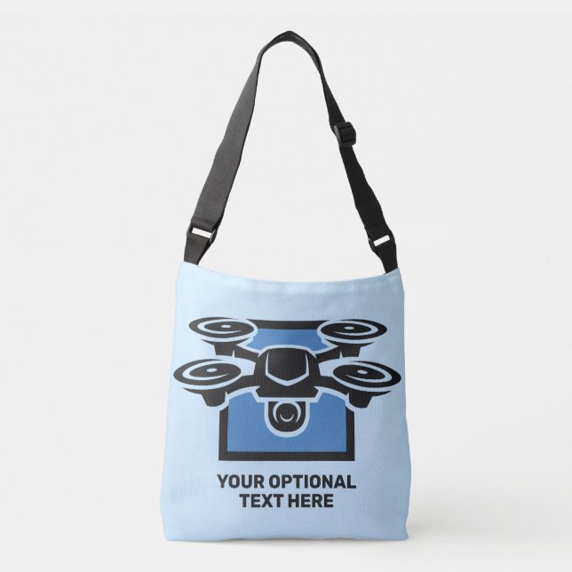 Bolso Cruzado Drone de texto de personalizado (Anverso)