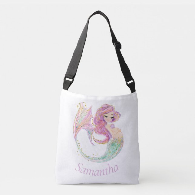 Bolso Cruzado Ducha de bebé de Fiesta de sirena (Anverso)