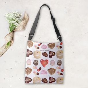 Bolso Cruzado Dulce Chic Paz Amor Chocolate Caramelo Corazón Pat