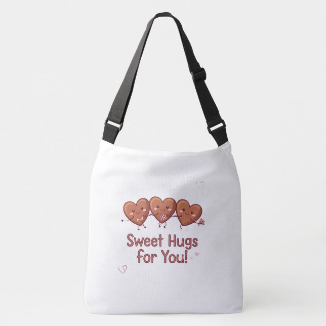 Bolso Cruzado Dulces abrazos para ti - Camiseta de San Valentín (Anverso)