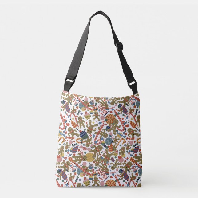 Bolso Cruzado Dulces Navidades Gingerbread Man Candy Cane Deligh (Anverso)