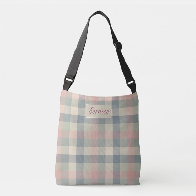 Bolso Cruzado Dusty Pastel Checks (Anverso)