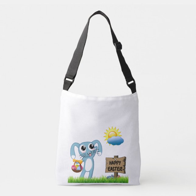 Bolso Cruzado Easter Bunny desea una feliz Pascua (Anverso)