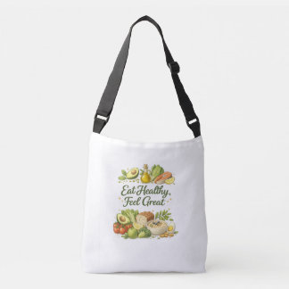Bolso Cruzado Eat Healthy Feel Great Healthy Nutrition Life Tote