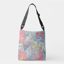 Bolso Cruzado Ebru Art Pastel Abstract Marbled Cross Body Bag
