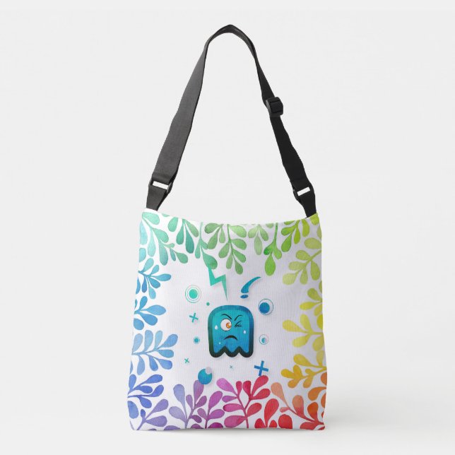 Bolso Cruzado Edición de Mezcla de Flores Divertidas (Anverso)