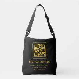 Bolso Cruzado Editable QR Code & Text Template | Black & Gold