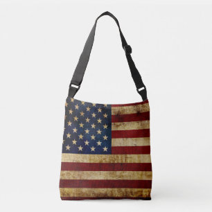 Bolso Cruzado EEUU / Bandera ondulada Ante muñeca