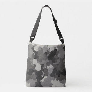 Bolso Cruzado Efecto desperdiciado realista de Camo Vintage gris