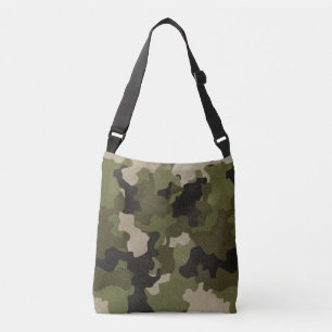 Bolso Cruzado Efecto Grunge Realista de Camo Vintage Verde