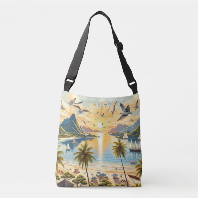 Bolso Cruzado El amanecer en la playa (Anverso)