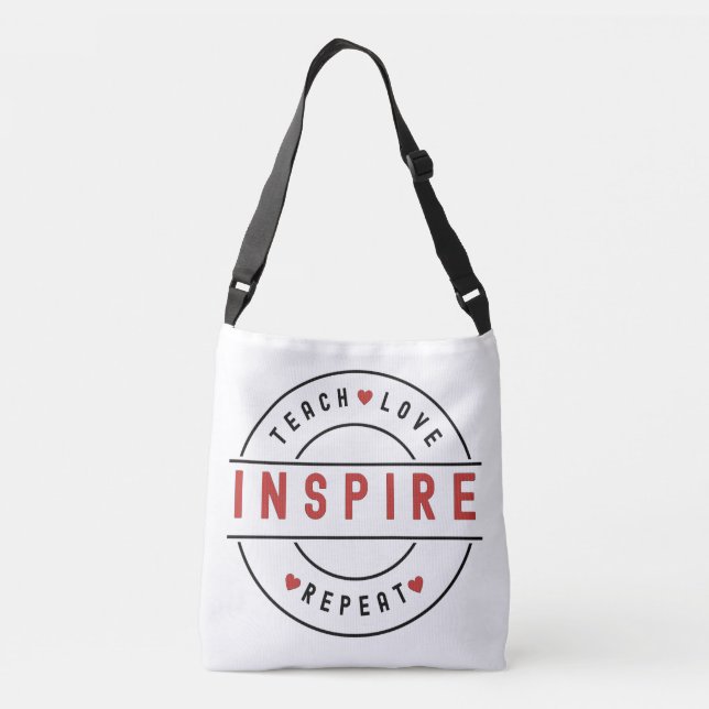 Bolso Cruzado El amor de enseñanza inspira motivación (Reverso)