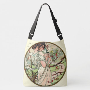 Bolso Cruzado El calendario de Nouveau Mucha del arte puede