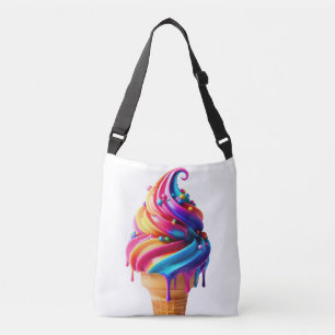 Bolso Cruzado El clásico cono de helado vibrante de SlipperyJoe'
