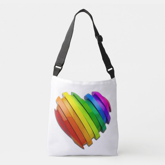 Bolso Cruzado El corazón tridimensional escultural de SlipperyJo (Anverso)
