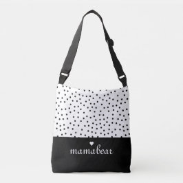 Bolso Cruzado El cuerpo cruzado de puntos blancos y negros