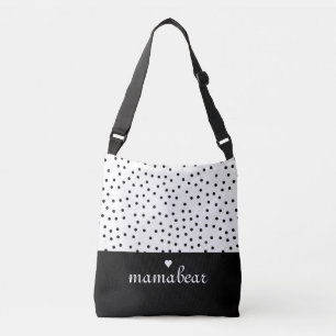 Bolso Cruzado El cuerpo cruzado de puntos blancos y negros