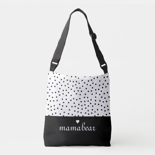 Bolso Cruzado El cuerpo cruzado de puntos blancos y negros (Anverso)