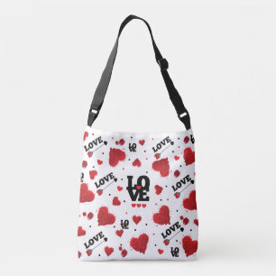 Bolso Cruzado El día de San Valentín del patrón de corazón rojo