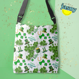 Bolso Cruzado El Día del San Patricio Irlandés Shamrock Green Wh