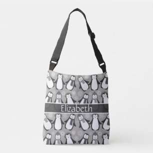 Bolso Cruzado El diseño lindo de los pingüinos del invierno